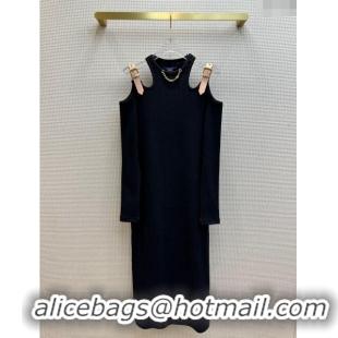 Grade Quality Louis Vuitton Knit Dress L11219 Black 2024