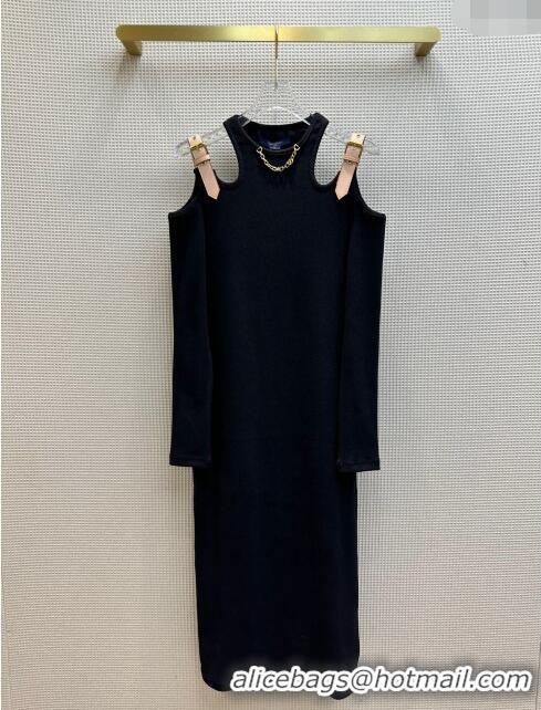 Grade Quality Louis Vuitton Knit Dress L11219 Black 2024