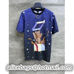 Luxurious Best Louis Vuitton Cotton T-shirt LV11301 Blue 2024