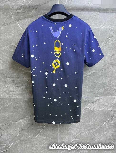 Luxurious Best Louis Vuitton Cotton T-shirt LV11301 Blue 2024