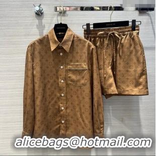 Market Sells Louis Vuitton Shirt and Shorts LV022322 Brown 2024