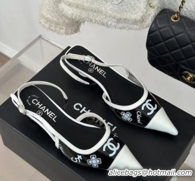 Popular Style Chanel Logo Printed PVC Heel Sandals Black 126126