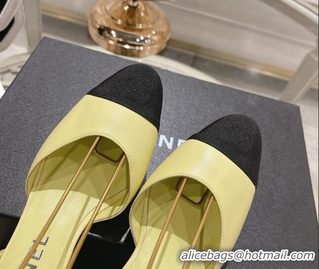 Good Quality Chanel Lambskin Slingback Pumps 5cm G45370 Yellow 126134