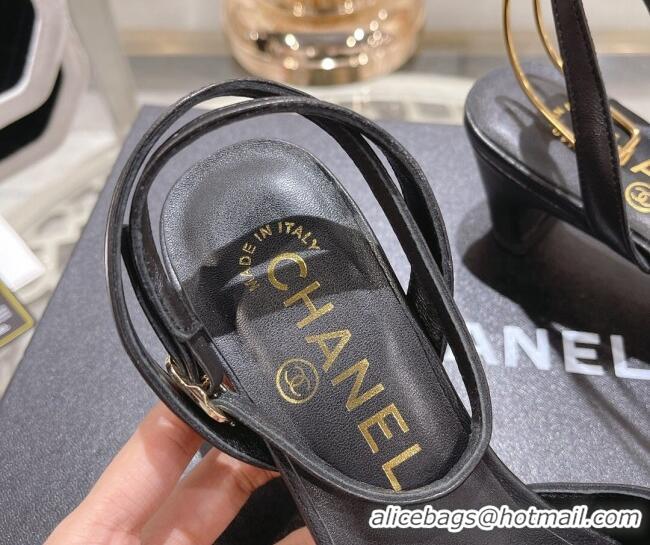 Sumptuous Chanel Lambskin Slingback Pumps 5cm G45370 Black 0126135