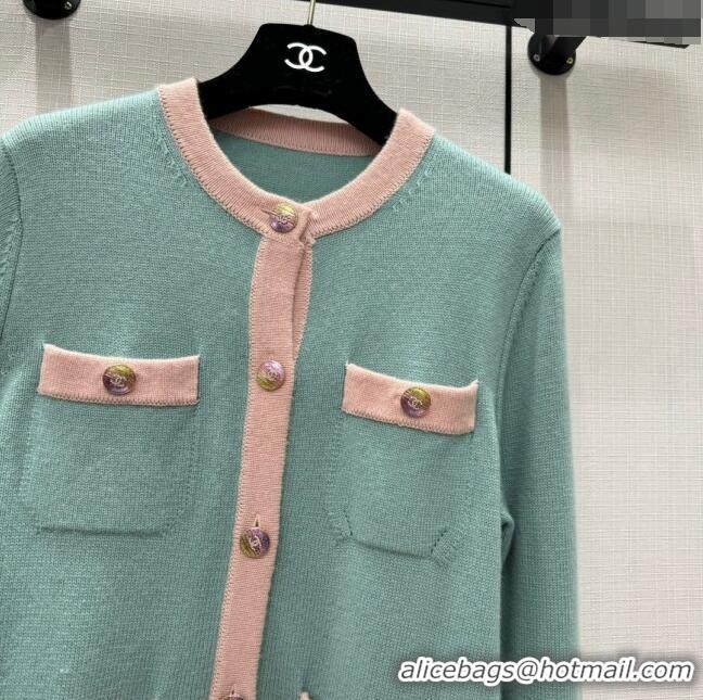 Cheap Design Chanel Cashmere Cardigan CH113017 Green 2023