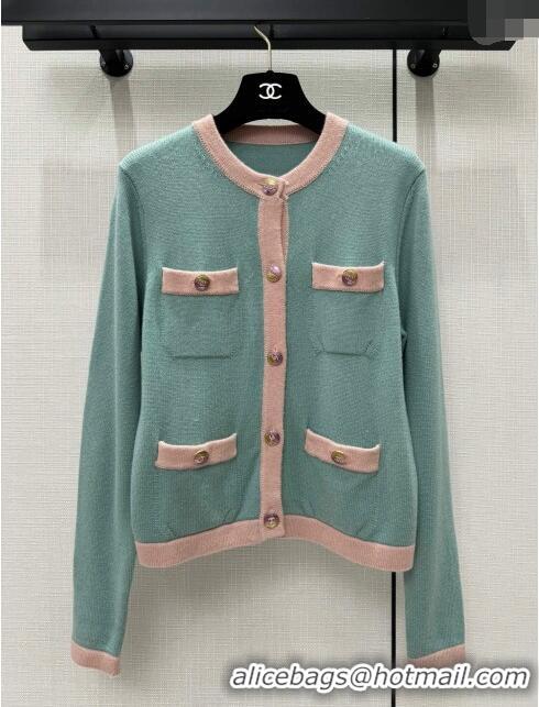 Cheap Design Chanel Cashmere Cardigan CH113017 Green 2023