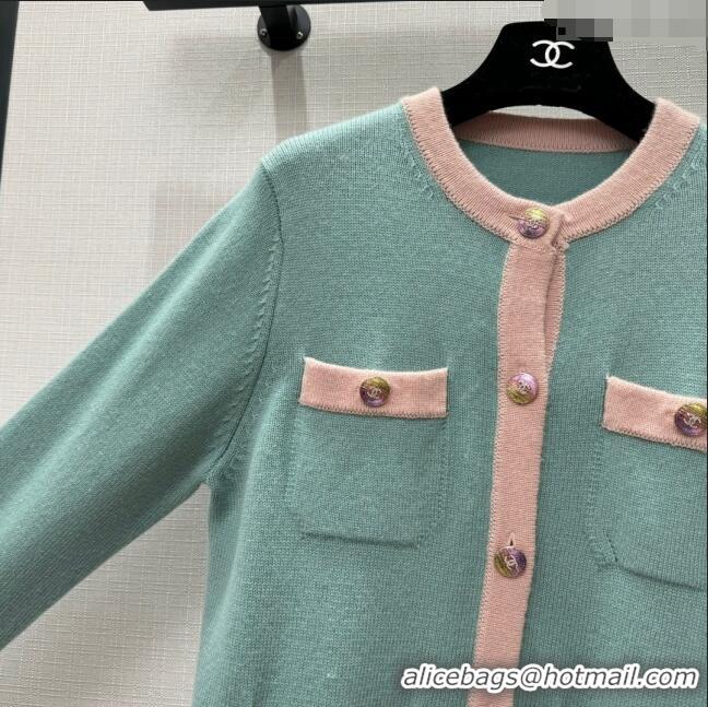 Cheap Design Chanel Cashmere Cardigan CH113017 Green 2023