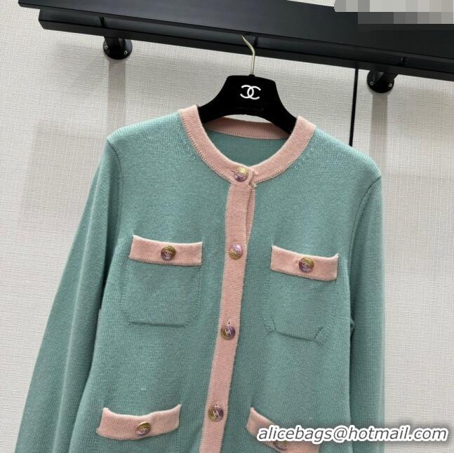 Cheap Design Chanel Cashmere Cardigan CH113017 Green 2023