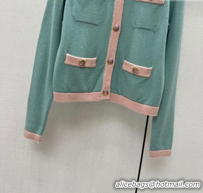 Cheap Design Chanel Cashmere Cardigan CH113017 Green 2023