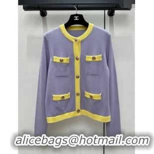 Low Price Chanel Cashmere Cardigan CH113018 Purple 2023