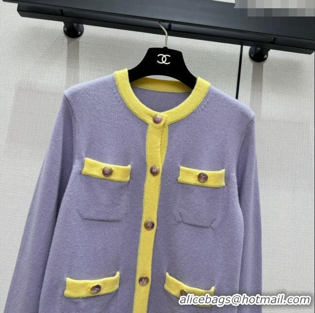 Low Price Chanel Cashmere Cardigan CH113018 Purple 2023