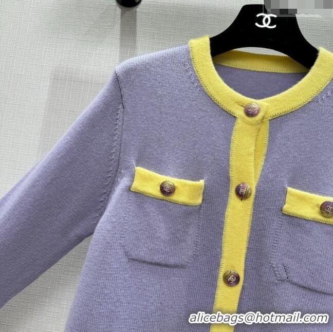 Low Price Chanel Cashmere Cardigan CH113018 Purple 2023