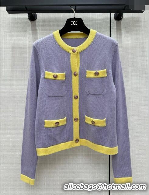 Low Price Chanel Cashmere Cardigan CH113018 Purple 2023