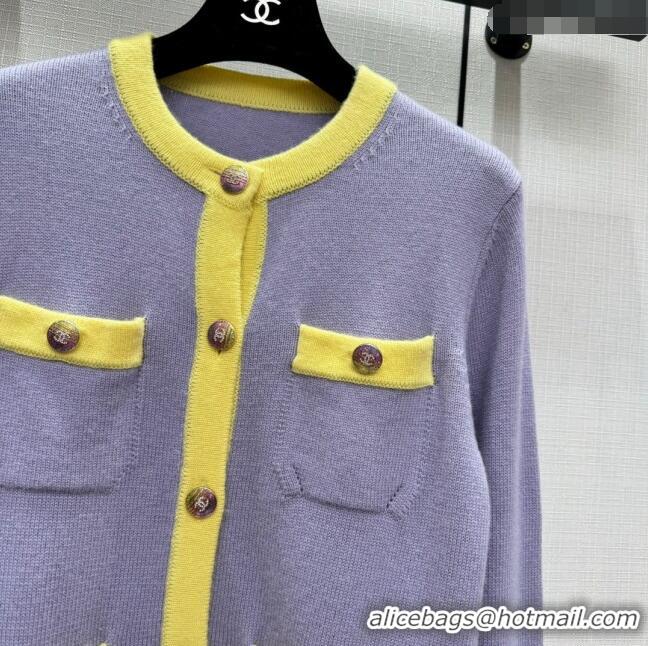 Low Price Chanel Cashmere Cardigan CH113018 Purple 2023