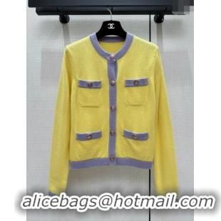 Grade Design Chanel Cashmere Cardigan CH113020 Yellow 2023