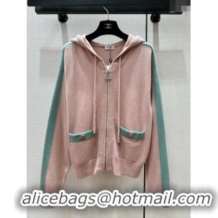 Low Cost Chanel Cashmere Zipped Cardgian CH113022 Pink 2023