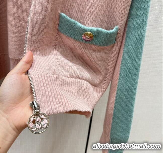 Low Cost Chanel Cashmere Zipped Cardgian CH113022 Pink 2023