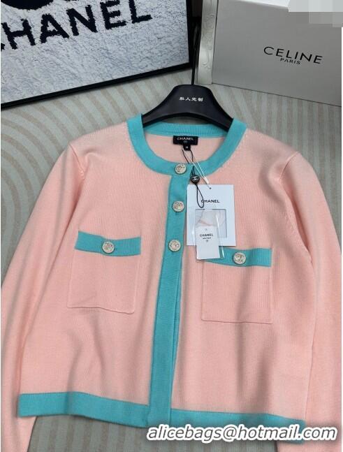 New Style Promotional Chanel Cashmere Short Cardigan CH113025 Pink