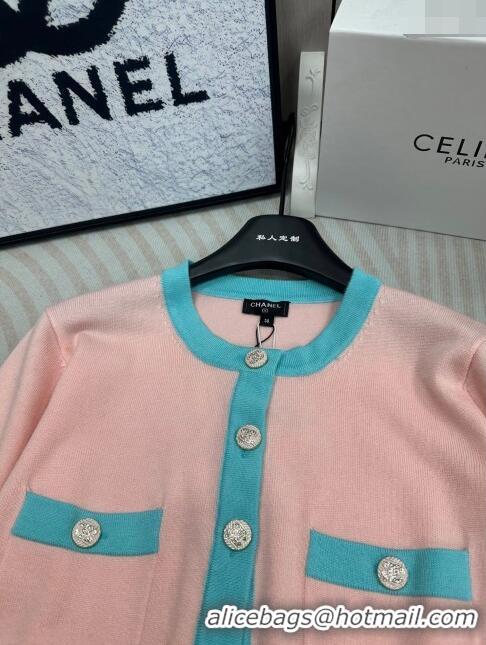 New Style Promotional Chanel Cashmere Short Cardigan CH113025 Pink