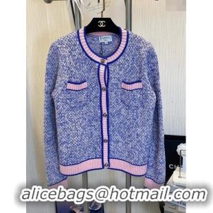 Top Quality Chanel Wool Cardigan CH113027 Blue 2023