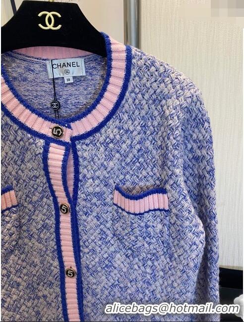 Top Quality Chanel Wool Cardigan CH113027 Blue 2023