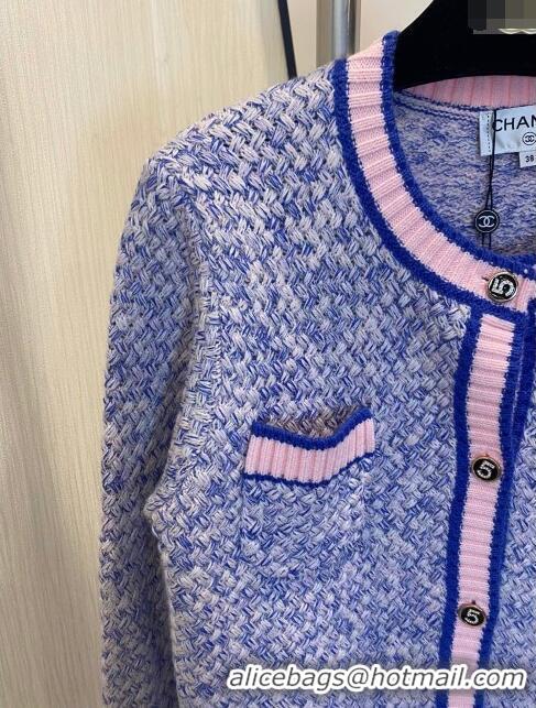 Top Quality Chanel Wool Cardigan CH113027 Blue 2023