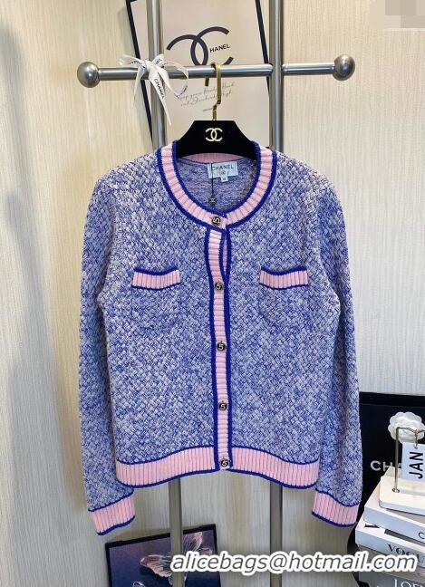 Top Quality Chanel Wool Cardigan CH113027 Blue 2023