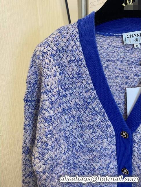 Traditional Discount Chanel Wool Cardigan CH113028 Blue 2023