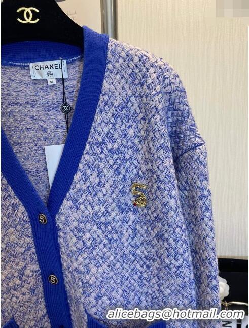 Traditional Discount Chanel Wool Cardigan CH113028 Blue 2023