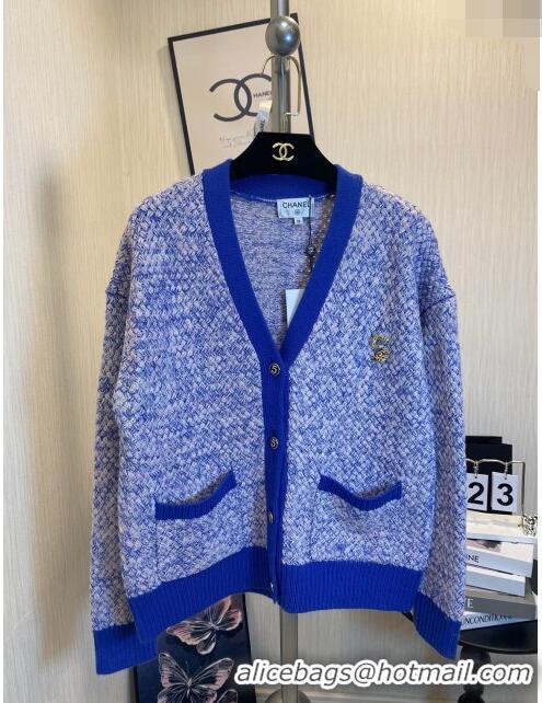 Traditional Discount Chanel Wool Cardigan CH113028 Blue 2023