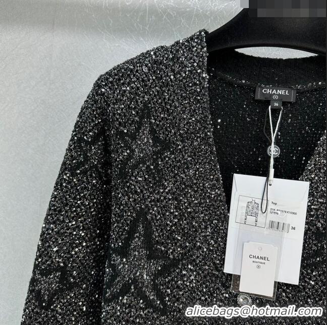 ​Trendy Design Chanel Sequin Star Cardigan CH120102 Black 2023