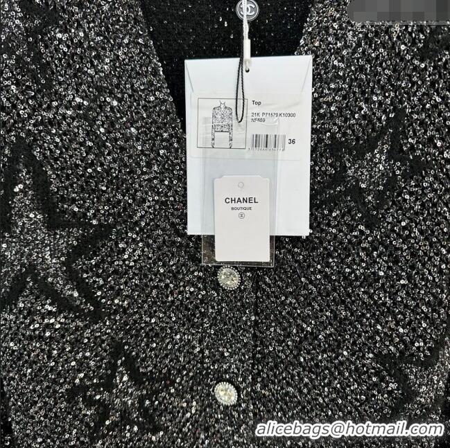 ​Trendy Design Chanel Sequin Star Cardigan CH120102 Black 2023