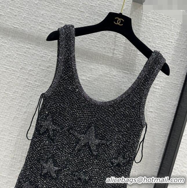 Buy Luxurious Chanel Sequin Star Dress CH120103 Black 2023