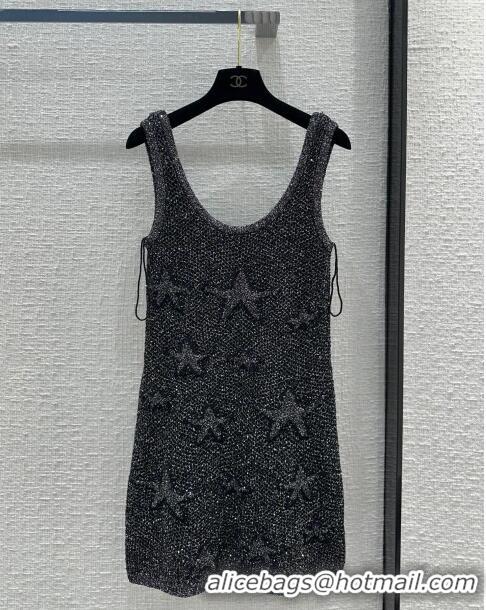 Buy Luxurious Chanel Sequin Star Dress CH120103 Black 2023