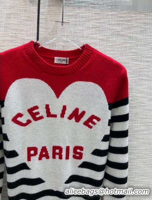 ​Grade Quality Celine Wool & Cashmere Sweater C120112 Red 2023