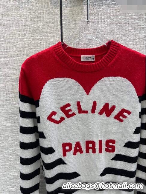 ​Grade Quality Celine Wool & Cashmere Sweater C120112 Red 2023