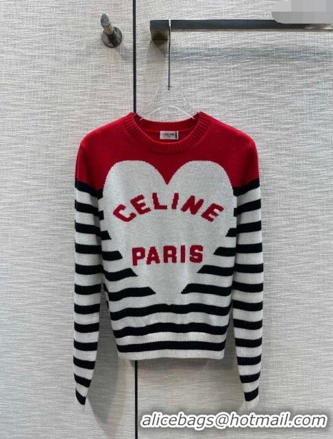 ​Grade Quality Celine Wool & Cashmere Sweater C120112 Red 2023