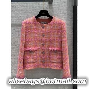 Best Quality Chanel Tweed Jacket CH122009 Pink 2023