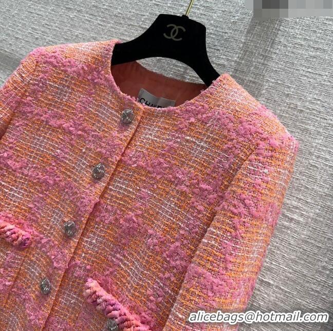 Best Quality Chanel Tweed Jacket CH122009 Pink 2023