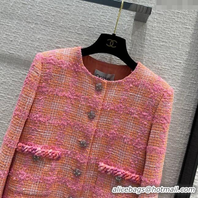 Best Quality Chanel Tweed Jacket CH122009 Pink 2023