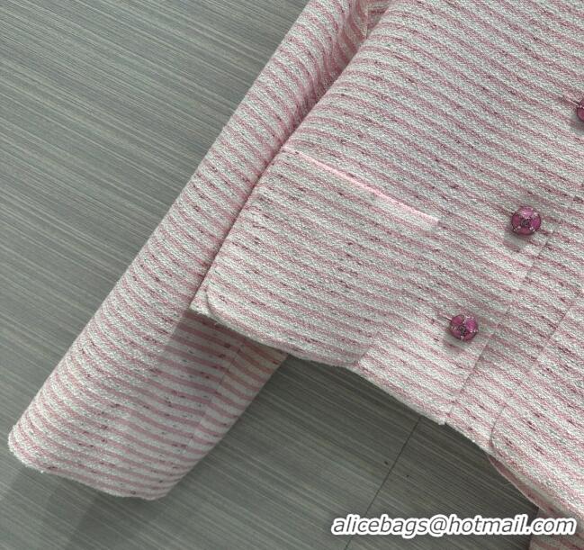 Best Luxury Chanel Tweed Jacket CH122011 Light Pink 2023