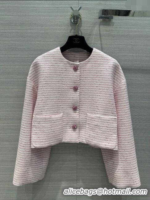 Best Luxury Chanel Tweed Jacket CH122011 Light Pink 2023