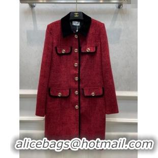 Discount Design Chanel Tweed Jacket CH122012 Red 2023