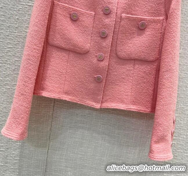 Luxury Classic Chanel Tweed Jacket CH122013 Pink 2023