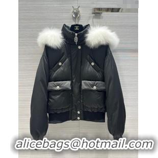 Top Quality Chanel CoCo Neige Down Jacket with Fox Fur CH122019 Black 2023