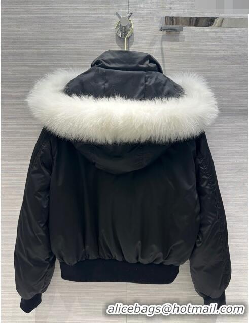 Top Quality Chanel CoCo Neige Down Jacket with Fox Fur CH122019 Black 2023