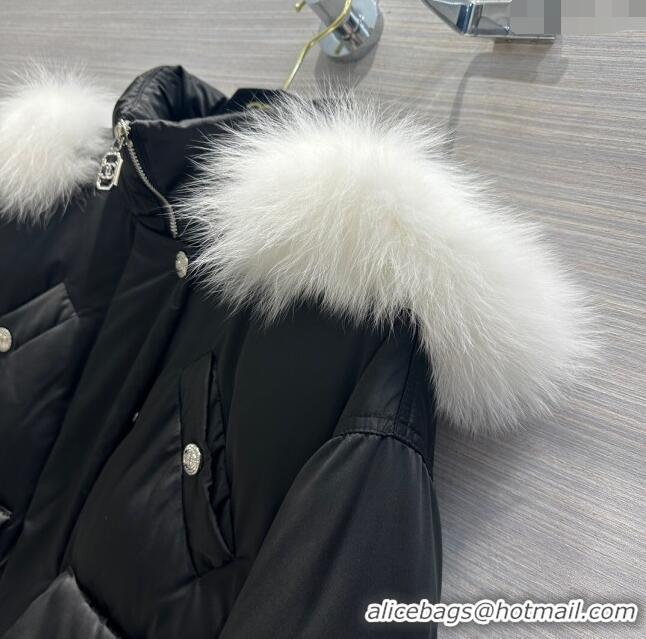 Top Quality Chanel CoCo Neige Down Jacket with Fox Fur CH122019 Black 2023