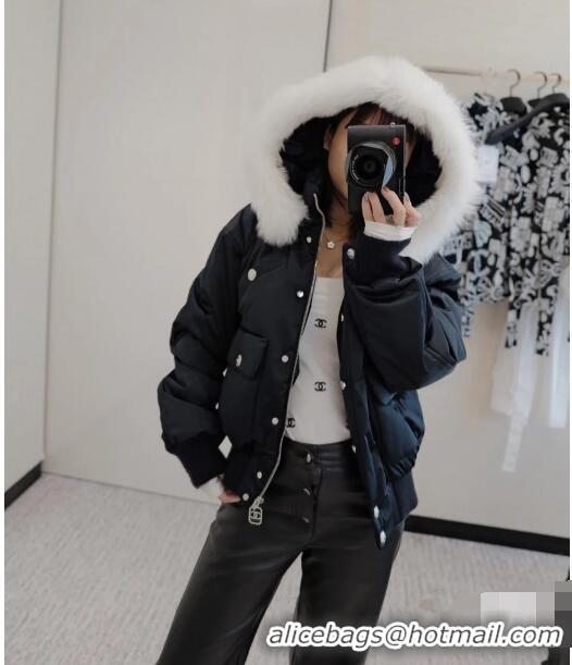 Top Quality Chanel CoCo Neige Down Jacket with Fox Fur CH122019 Black 2023