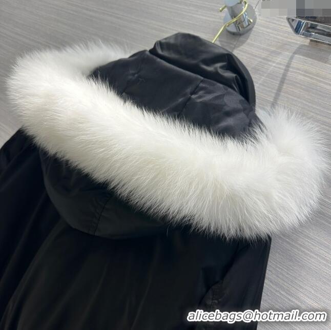 Top Quality Chanel CoCo Neige Down Jacket with Fox Fur CH122019 Black 2023