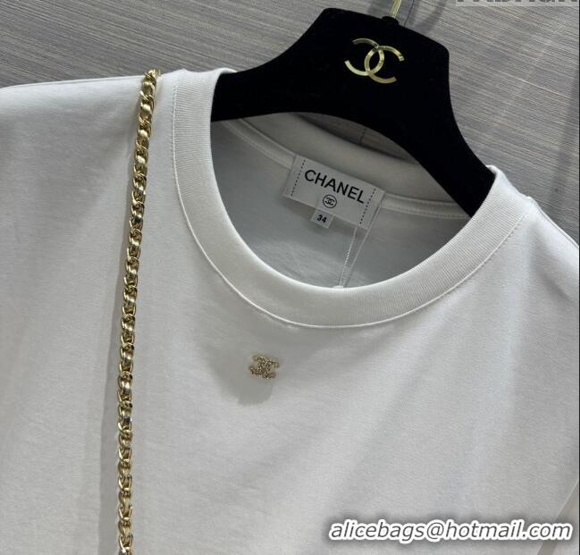 New Release Creation Chanel Cotton T-shirt CH122517 White 2023